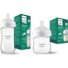 Neva Home Philips Avent Natural Response Doğal Tepkili Cam Biberon 2'li Set, 120ML + 240ML, 0+ Ay ve 1+ Ay, Bpa Içermez