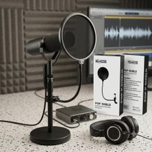 Neva Home Nemesis Pop Filter Shield Mikrofon Pop Filtresi, 360 Derece Esnek Metal Gövde, Ayarlanabilir Kelepçeli Stüdyo Filtresi
