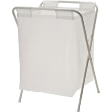 Neva Home 50 Litre Beyaz,katlanır, Çamaşır Sepeti Açılır Kapanır Pratik Kirli Sepeti 50 Lt U42X G43X Y60 cm