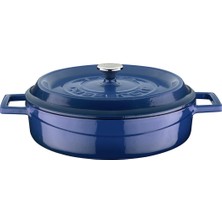 Neva Home Döküm Çok Amaçli Yayvan Tencere Çap(Ø) 24 cm -Trendy Mavi