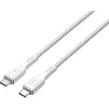 Kahveci Elektronik Store Knıt 60W Hızlı Şarj Destekli, Type-C To Type-C Şarj ve Data Aktarım Kablosu, 1 Metre, Beyaz