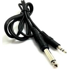 Store 1,5 Metre 3,5 mm - 6,3 mm Jak Kablosu Kırılmaya Dayanıklı Fişler (Ses/kulaklık Kablosu/aux Kablo, Pc/dizüstü Bilgisayar, Amfi, Araba ve Hifi, Siyah)