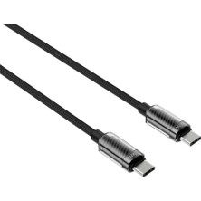 Kahveci Elektronik Store Knıt Glam 60W Hızlı Şarj Destekli, Type-C To Type-C Şarj ve Data Aktarım Kablosu, 1 Metre, Siyah