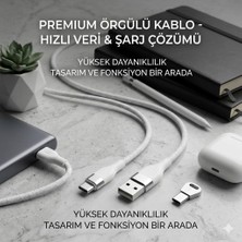 Kahveci Elektronik Store 3.0A Type-C Hızlı Şarj ve Data Kablosu Beyaz 1m