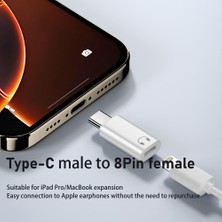 Kahveci Elektronik Store Usb-C - 8pin (Lightning) Kulaklık Adaptörü | Hi-Fi Ses Kalitesi | Mikrofon ve Kumanda Destekli Otglv