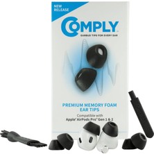 Store Premium Köpük Kulak Geçişi, Airpods Pro Sürüm 2.0 ile Uyumlu, Küçük Boyut, 3 Çift, 44-50220-21, Siyah