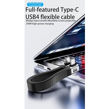 Store Usb4 13 cm Type-C Kablo 80GBPS, 240W Pd 3.1 Hızlı Şarj, 8K@60Hz Görüntü Aktarımı, Kısa Esnek Usb-C Kablo, Thunderbolt 4 ile Uyumlu Otgh