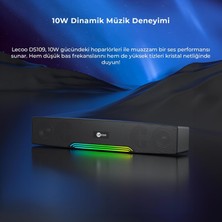 Store DS109 10W Bluetooth Kablosuz Rgb Aydınlatmalı Hoparlör - Masaüstü, Pc, Tv, Laptop Uyumlu, Usb/sd Kart/aux Girişi, 360° Surround Ses, Mikrofonlu Taşınabilir Soundbar Siyah