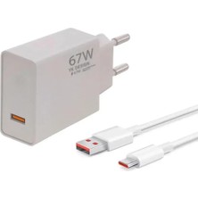 Store Yk-90 67W Hızlı Şarj Adaptörü + 1m Type-C Kablo Seti | Kısa Devre ve Yüksek Voltaj Korumalı Usb-A Type C Şarj Cihazı