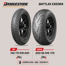 Bridgestone Battlax Exedra G709 130/70 R18 63H - G852 200/55 R16 77H Goldwing Ön Arka Motosiklet Lastik Takımı (2023/2019)