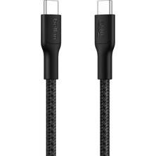 Store Eco Örgülü Usb-C - Usb-C Kablosu, 1 M, 240 W, Yumuşak, Esnek Hızlı Şarj Kablosu, iPhone 16, Galaxy S25, Pixel 9, Macbook, iPad Pro ve Daha Fazlası Için Tip-C Şarj Kablosu - Siyah (Usb 2.0)