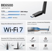 Store Archer TBE400U Plus | BE6500 Wi-Fi 7 Üç-Bant USB Adaptör | 6500 | Mbps Yüksek Çekim Gücü | Mlo Teknolojisi | USB 3.0 | Wpa3 Güvenlik | Windows 11/10 Tak Çalıştır | Oyuncu Ağ Adaptörü