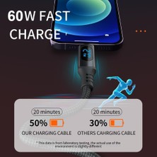 Store PD60W Hızlı Şarj Kablosu, LED Ekranlı, 480MBPS Type-C To Type-C Kablo, USB C - USB C Erkek - Erkek Kablo Tip C To Tip C 1 Metre U05CC3