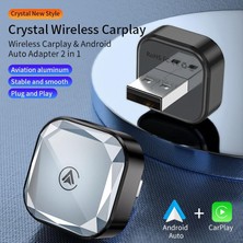 Store Wireless Carplay Android Auto Adaptörü Usb-A Girişli Kablosuz Araç Bağlantı Aparatı Plug And Play Kolay Kurulum Bluetooth Wifi Destekli Tek Cihaz Bağlantı ANDROID11 IOS10 Uyumlu | ZR1257
