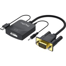 Store VGA To HDMI Full Hd 1080P 60Hz Aux Ses Destekli USB Beslemeli Çevirici Dönüştürücü Adaptör