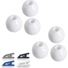 Store 6 Adet Beyaz Orta Boy (M) Kulaklık Süngeri + Asorti Yaka Klipsi