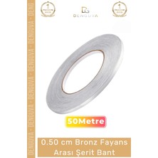 Denguva Özel Üretim Kendinden Yapışkanlı Suya Dayanıklı 1 cm 50 Metre Bronz Fayans Arası Şerit Bant
