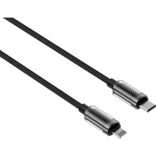 Store Knıt Glam 30W Hızlı Şarj Destekli, Type-C To Lightning Şarj ve Data Aktarım Kablosu, 1 Metre, Siyah
