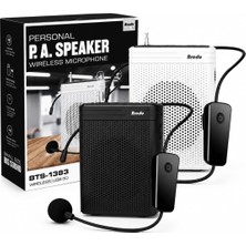 Store Kablosuz Mikrofonlu Rehber Amfisi 3" Subwoofer Hoparlör Bluetooth Fm USB Tf Kart Destekli Hoparlör