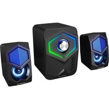 Store RMS-175BT 2+1 5W*2 Bluetooth+Usb-Tf-Fm Rainbow Aydınlatmalı Gaming Speaker Hoparlör
