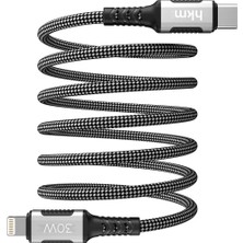 Kahveci Elektronik Store Dynamıc 30W Hızlı Şarj, Mıknatıslı, Type-C To Lightning Şarj ve Data Aktarım Kablosu, 1 Metre, Siyah