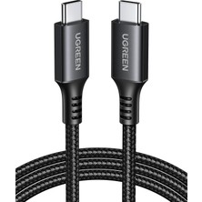 Kahveci Elektronik Store USB C Şarj Kablosu 60W Siyah Naylon USB C - USB C Kablosu Pd 3.0 Pps iPhone 15 Pro Max Galaxy S23 S22 S21 A54 A34 A14 iPad Pro 12.9 iPad Air 5/mini 6, Pixel 7 Pro Vb. ile Uyumludur. (2m)