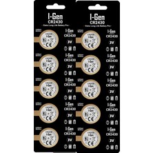 Kahveci Elektronik Store Batteries CR2430 Lityum Düğme Pil 3V CR2430 (10'lu Paket)