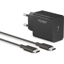 Schitec 45W Süper Hızlı Şarj Aleti Type-C To Type-C 1metre Kablolu Siyah