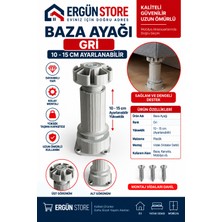 Ergün Store Baza Ayağı 10CM-15CM Ayarlanabilir Gri / Siyah 1 Adet