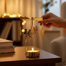 Keyfim Shop Bisikletli Sevgililer Temalı Tealight Mumluk – Dekoratif Masa Üstü Aksesuar