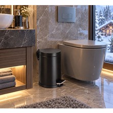 ACAR SU ARMATÜRLERİ Platin Black Çöp Kovası 5 Litre (Mat Siyah) Acar 18202