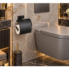 ACAR SU ARMATÜRLERİ Platin Black Kapaklı Wc Kağıtlık Acar KR5600