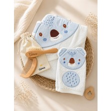 İloya Naturel Iloya Naturel %100 Pamuk Bebek Havlu Bornoz ve Tarak Seti - Koala -Kişiselleştirilebilir Set
