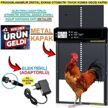 Ucuzcu Market Kümes Kapısı Elektrikli (Adaptörlü) Otomatik Progamlanabilir Digital Ekran