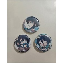 Mythriva Anime Buton Rozet Seti, 37 mm Çapında, 3 Adet Renkli Rozet