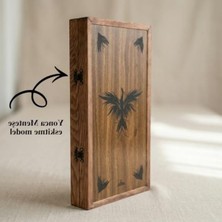 Mythriva Simya Figür Premium Anka Kuşu Şimşir Ahşap Pullu Ceviz Kaplama Tavla