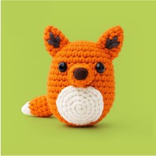 Mythriva Turuncu Tilki Amigurumi Örgü Seti, Öğretici Video ile Başlangıç Kiti