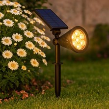 Mythriva Güneş Enerjili 7W Amber LED Bahçe Aydınlatma - Suya Dayanıklı Tasarım