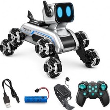 Mythriva Vardem Bilekten Kontrol ve Uzaktan Kumandalı 8 Teker 2.4g Şarjlı Köpek Araba, Işıklı Müzikli Robot Dog Stunt Araç, Akıllı Yürüyüşlü Akrobat Oyuncak JIN-2950