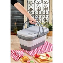 Mythriva 24 Litre Kapasiteli Katlanır Piknik Seti, Gri Renk, Pratik Taşıma