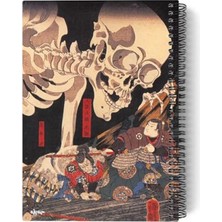 Mythriva Utagawa Kuniyoshi Spiralli Defter, A5 Çizgisiz ve 100 Sayfa