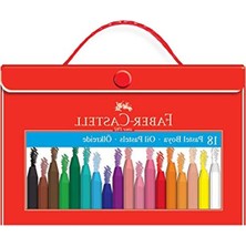 Mythriva Faber-Castell Plastik Çantalı Tutuculu Pastel Boya 18 Renk (125119)