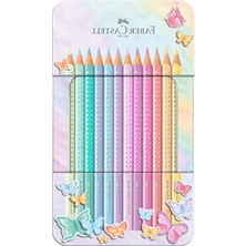 Mythriva Ergonomik Pastel Renkler Kuru Boya Kalemi, 12'li Metal Kutu