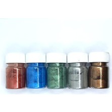 Mythriva 5 Renkli Pigment Toz Boya Seti, Epoksi Reçine ile Yaratıcı Projeler Için