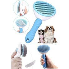 Mythriva Mavi Otomatik Temizlenen Kedi Köpek Tarağı, Pratik ve Kullanışlı Tasarım