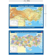 Mythriva Siyasi-Fiziki Çıtalı Harita, 70X100 cm Ölçülerinde