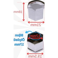 Mythriva Gri Renk 17 mm Bijon Kapak Seti, Plastik Malzeme, 20 Adet