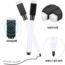 Mythriva Dünya Magnet 2 Adet Beyaz Tahta Kalemi Silgili Mıknatıslı Mini Boy