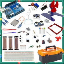 Mythriva Arduino ile Uyumlu Öğreniyorum Seti - Uno R3 (CH340 Çip) - 46 Çeşit 176 Parça - Robotik Kodlama ve Elektronik Başlangıç Eğitimi Kiti - Stem Proje Seti