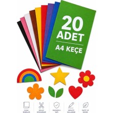Mythriva Keçe Karışık Renk 20 Adet - A4 Boyutunda 20X30 Cm.